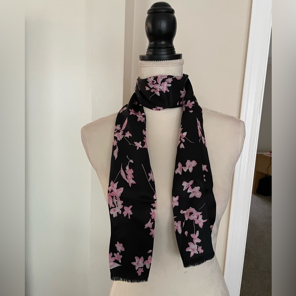 Vintage Casual Corner Annex 100% Silk Floral Print Scarf